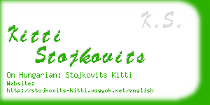 kitti stojkovits business card